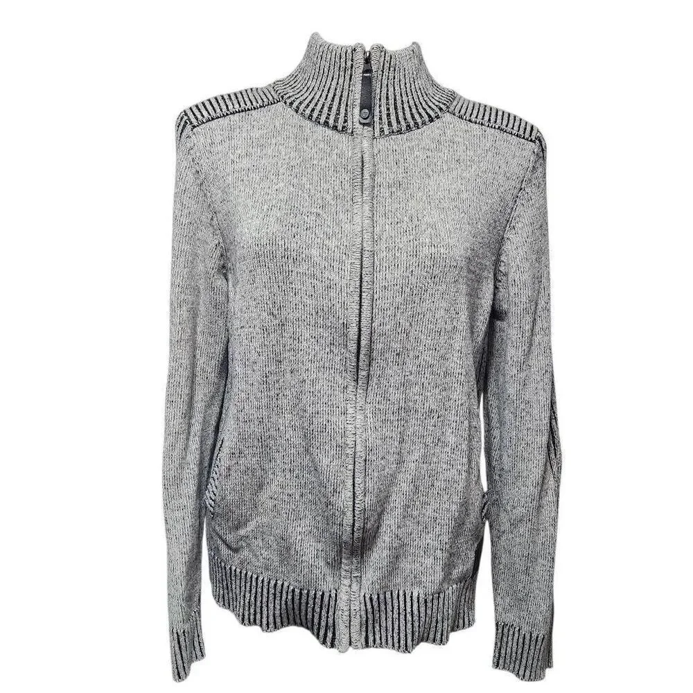 Fried denim NYC ribbed knit full zip‎ sweater men's medium